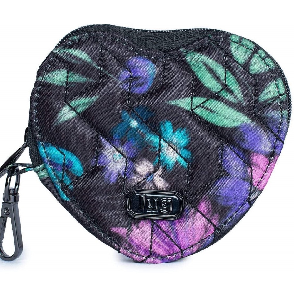LUG - Heart Pouch - Card, Coin & Cash Pouch - Bloom Black